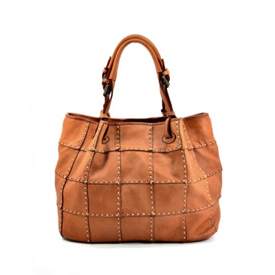 243■ Groß Klassische Henkeltasche für Damen aus italienischem Leder in schwarz braun beige grün. Mit Muster